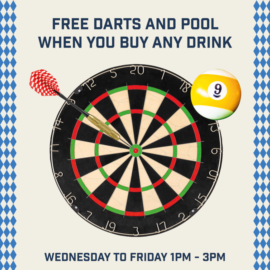 free darts and pool